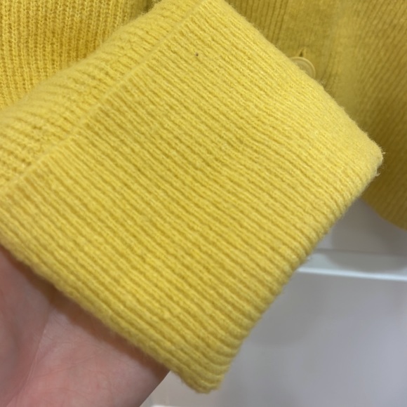 KATE SPADE YELLOW WOOL V NECK CARDIGAN - Picture 6 of 7